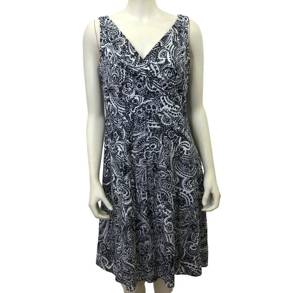 LANDS' END V NECK‎  COTTON A LINE DRESS SIZE 8 - Picture 1 of 5